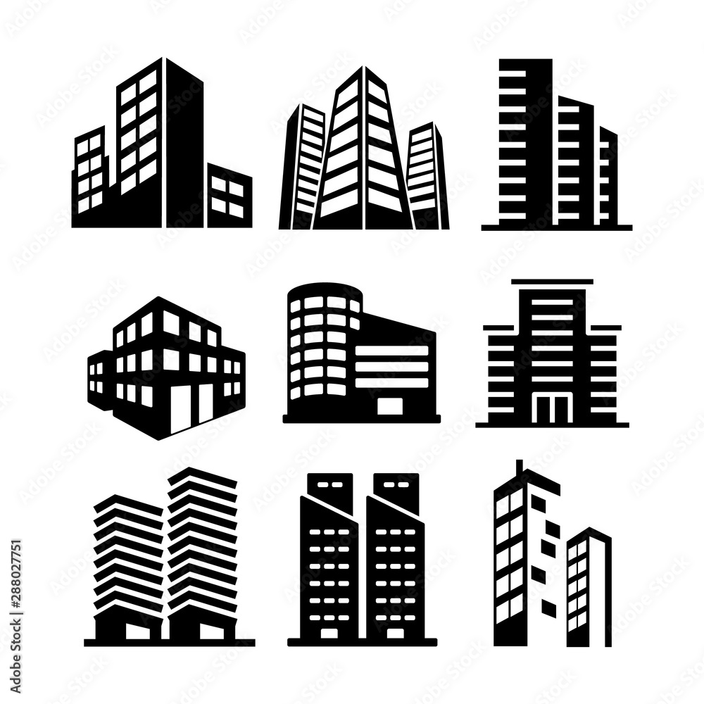 Buildings icons logo