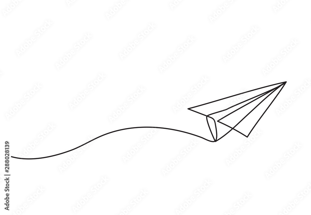 Paper Line Plane. Vector & Photo (Free Trial) | Bigstock