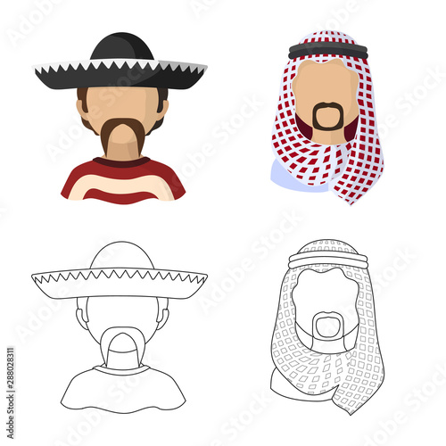 Vector illustration of imitator and resident symbol. Collection of imitator and culture stock symbol for web.
