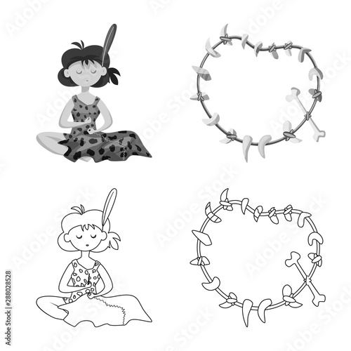 Vector design of evolution and prehistory sign. Collection of evolution and development vector icon for stock.