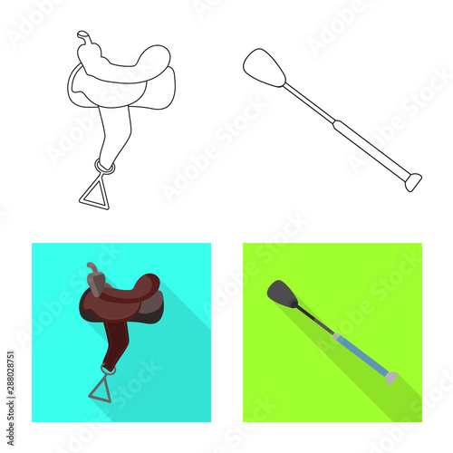 Vector design of equipment and riding symbol. Collection of equipment and competition stock vector illustration.