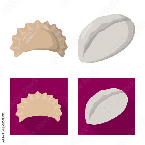 Isolated object of products and cooking logo. Set of products and appetizer vector icon for stock.