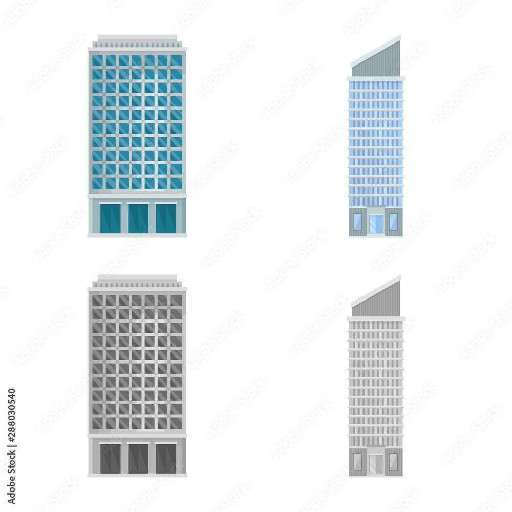 Vector design of municipal and center icon. Set of municipal and estate stock vector illustration.