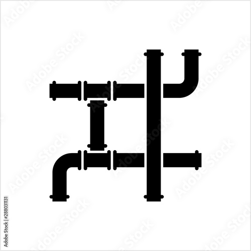 Pipe Icon, Pipe Fitting Icon, Water, Gas, Oil Pipeline, Plumbing Work