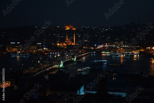 Panorama Istanbul de nuit Turquie