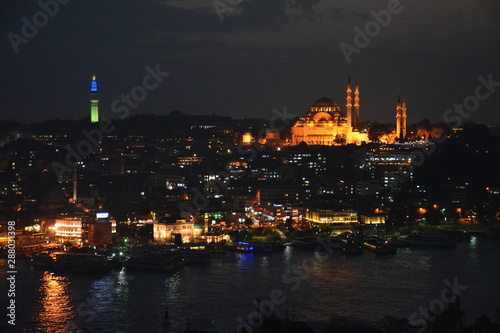 Panorama Istanbul de nuit Turquie