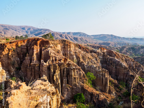 Wumao Earthforest in Yuanmou, Yunnan Province China. photo