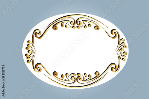 Frame gold floral swirly ornamental business card photo