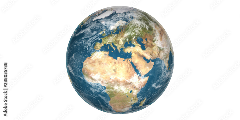 Fototapeta Earth white background from space