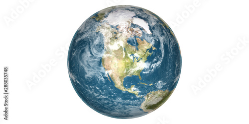 Fotografía Earth white background from space