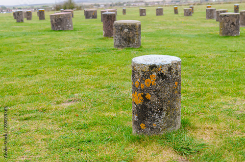 Woodhenge, Wiltshire. The remains of a wooden structure beside Stonehenge photo