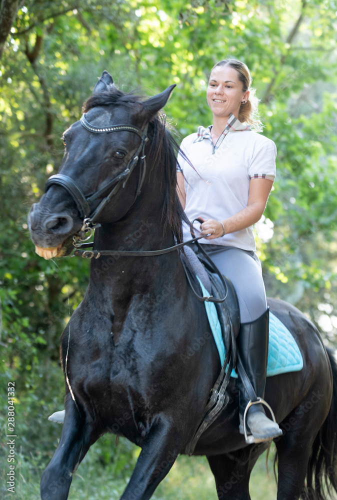 riding girl and horse