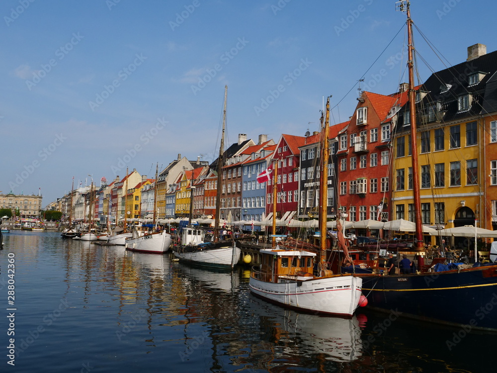 The dock of Nyhavn in the center of Copenhagen