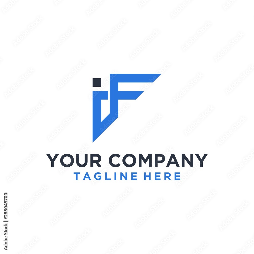 i and f logo vector design