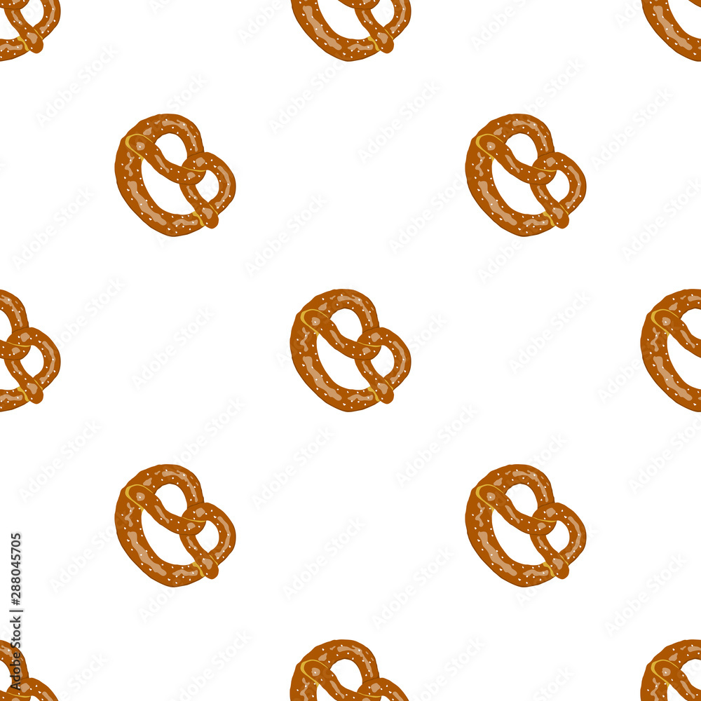 Pretzel seamless pattern in flat design style. Vector Pretzel seamless pattern in flat design style. Vector