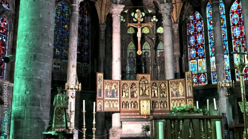 Dinant, Belgium . Interior of Collegiate Church of Notre-Dame This church was known from 13th century. 4K