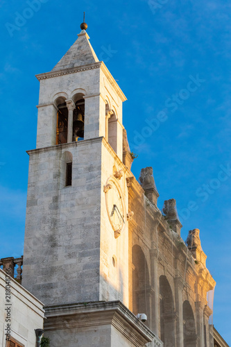 Italy, Apulia, Metropolitan City of Bari, Bari. Clock tower of the Pallazzo Del Sedile. photo