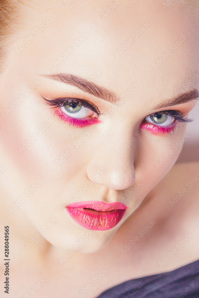 Portrait of beautiful woman with make up, studio shoot