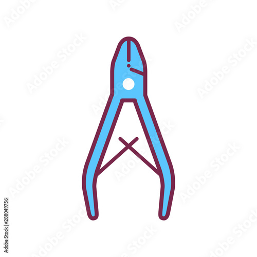 Cuticle nippers color line icon. Manicure and pedicure instrument. Nail service. Beauty industry. Pictogram for web page, promo.