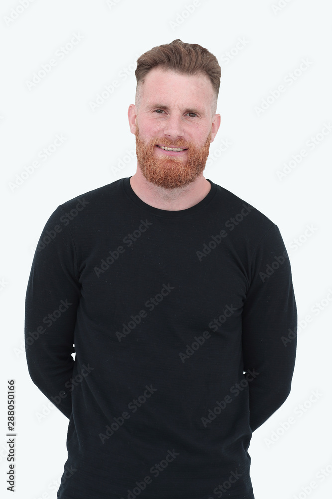 close up. attractive bearded man with glasses close up. attractive bearded man with glasses