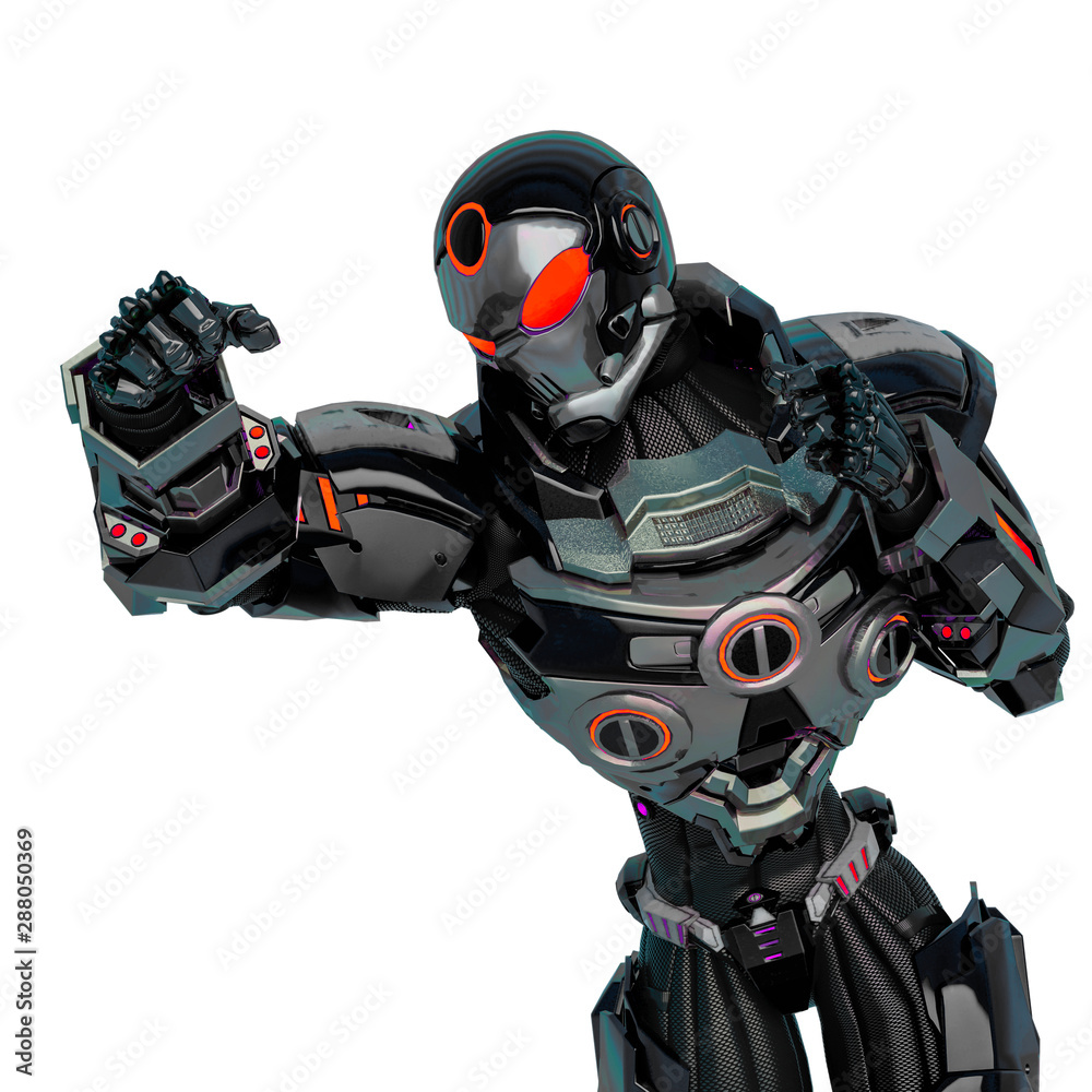 knight vision in a sci fi outfit in a white background knight vision in a sci fi outfit in a white background