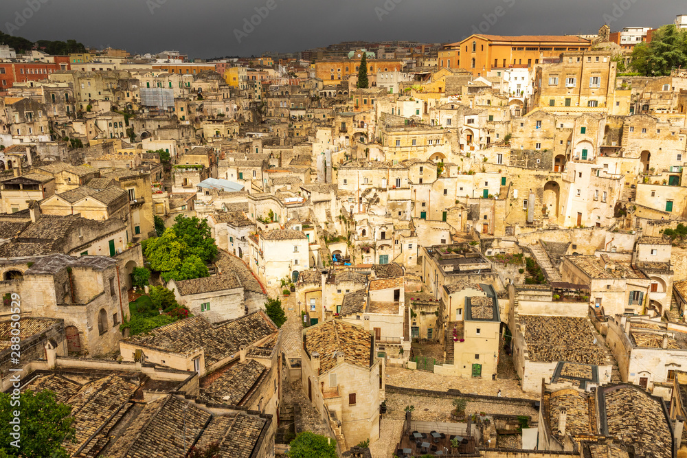 Italy, Basilicata, Province of Matera, Matera. Overview of the city.