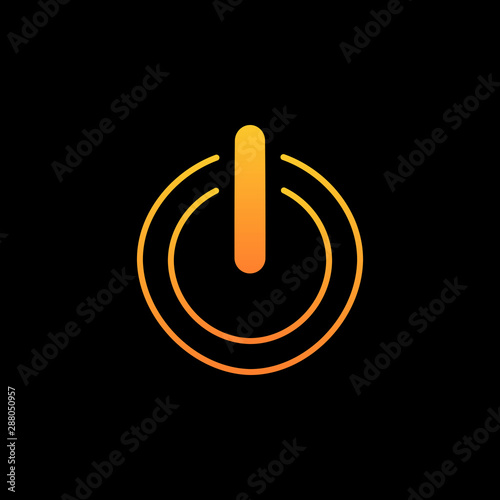 power button simple colorful icon isolated on black