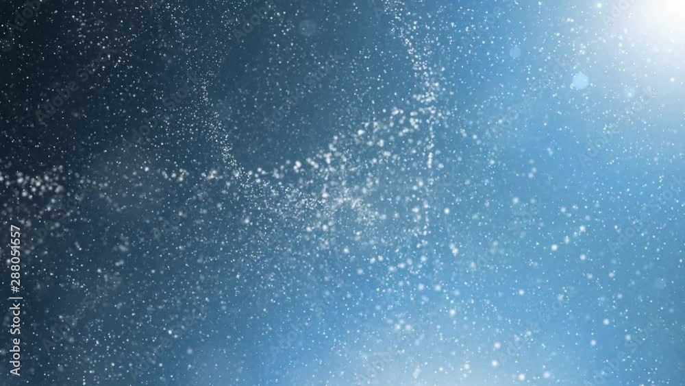 Random moving of a blurry dots on bright blue copy space background. Random moving of a blurry dots on bright blue copy space background.
