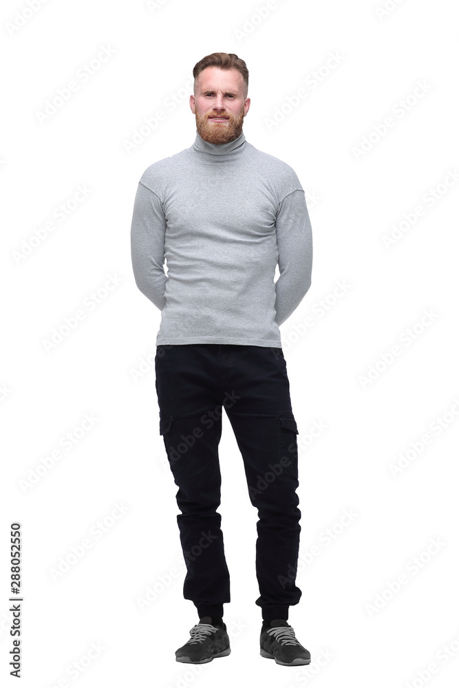 Fototapeta premium confident bearded man . isolated on white background.
