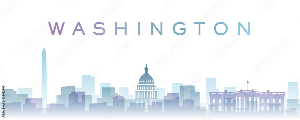 Washington Transparent Layers Gradient Landmarks Skyline