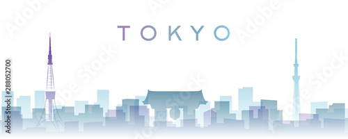 Tokyo Transparent Layers Gradient Landmarks Skyline