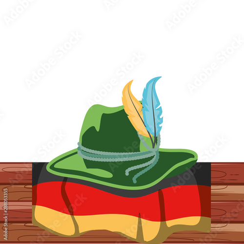 tyrolean hat and germany flag oktoberfest icon