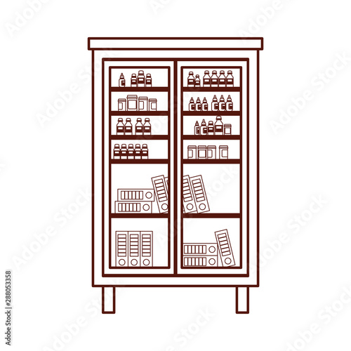 drugs shelving storage isolated icon