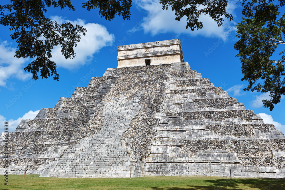 Pyramid Kukulkan - the temple construction which remain  among ruins of the ancient city of the Maya Chichen Itza.