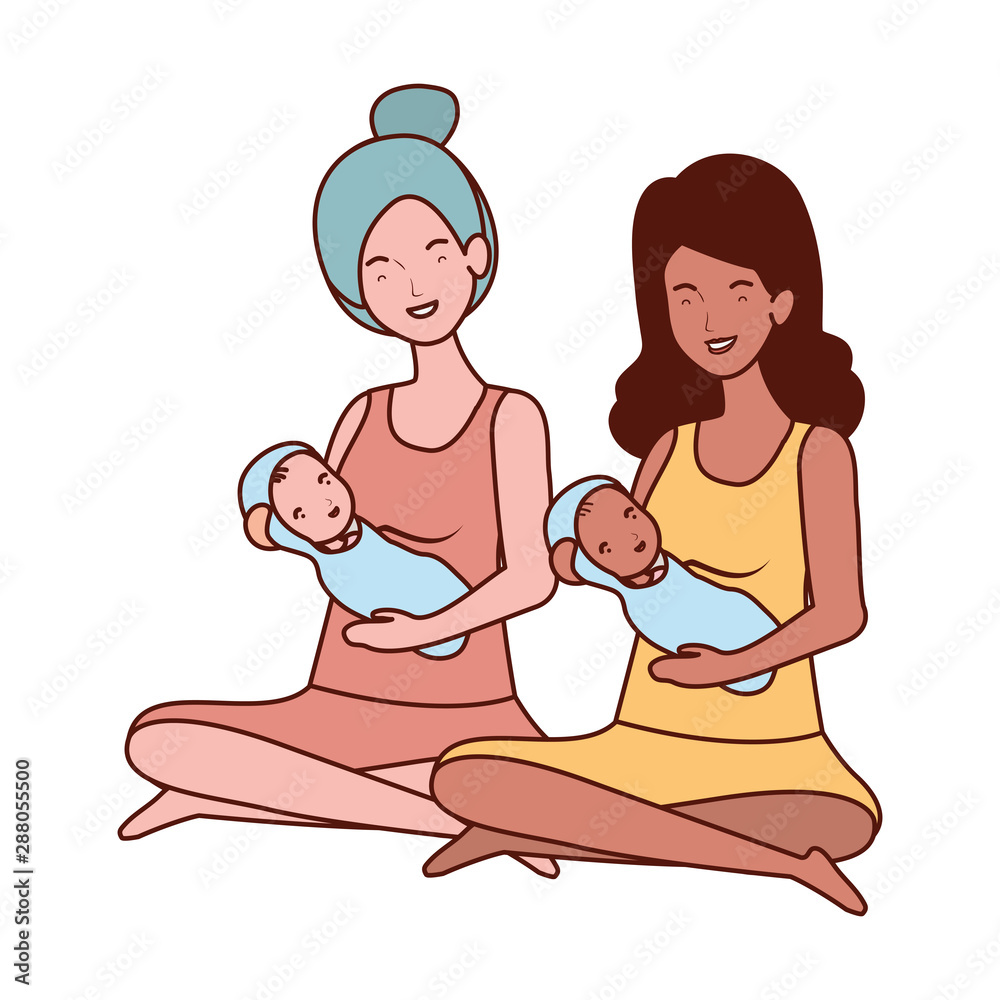 interracial pregnancy mothers seated lifting little babies characters interracial pregnancy mothers seated lifting little babies characters