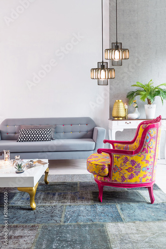 living room interior design classic furniture, home and table