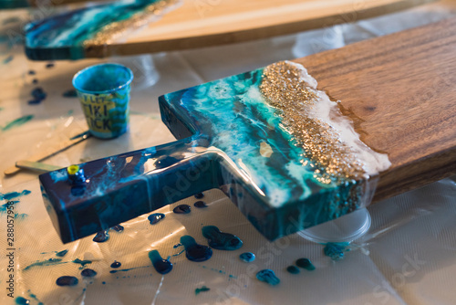 resin art ocean series and process