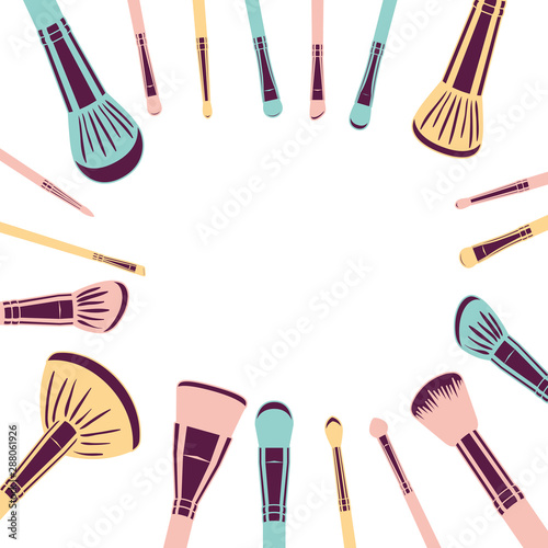 set of applicators make up brushes accessories frame