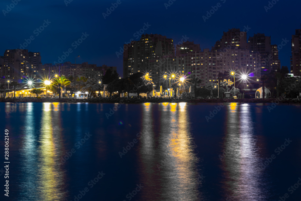 a wide long exposure cityscape shoot from izmir city - dark white dominated colors a wide long exposure cityscape shoot from izmir city - dark white dominated colors