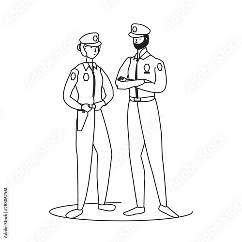 couple of polices officers avatars characters