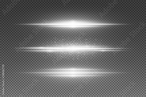 Canvas Print Set of abstract white light effect isolated on transparent background
