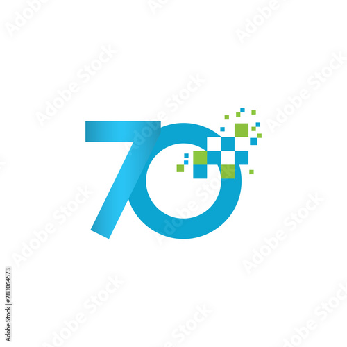 70 Years Anniversary Vector Template Design Illustration
