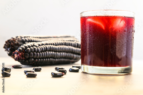 Peruvian drink: purple corn juice "chicha morada"