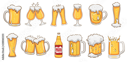 beer mug vector set graphic clipart design