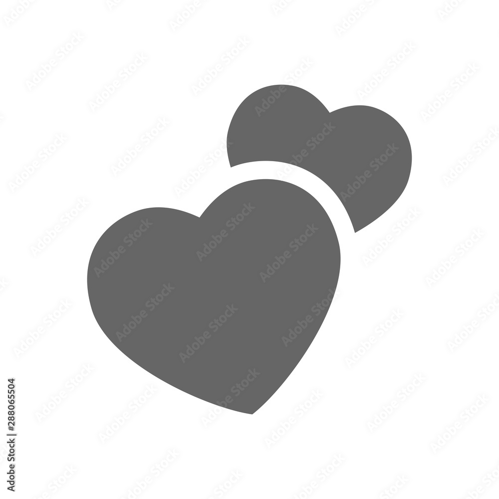 Two hearts icon. Double heart love symbol. Two hearts icon. Double heart love symbol.