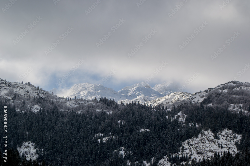 mountains in winter