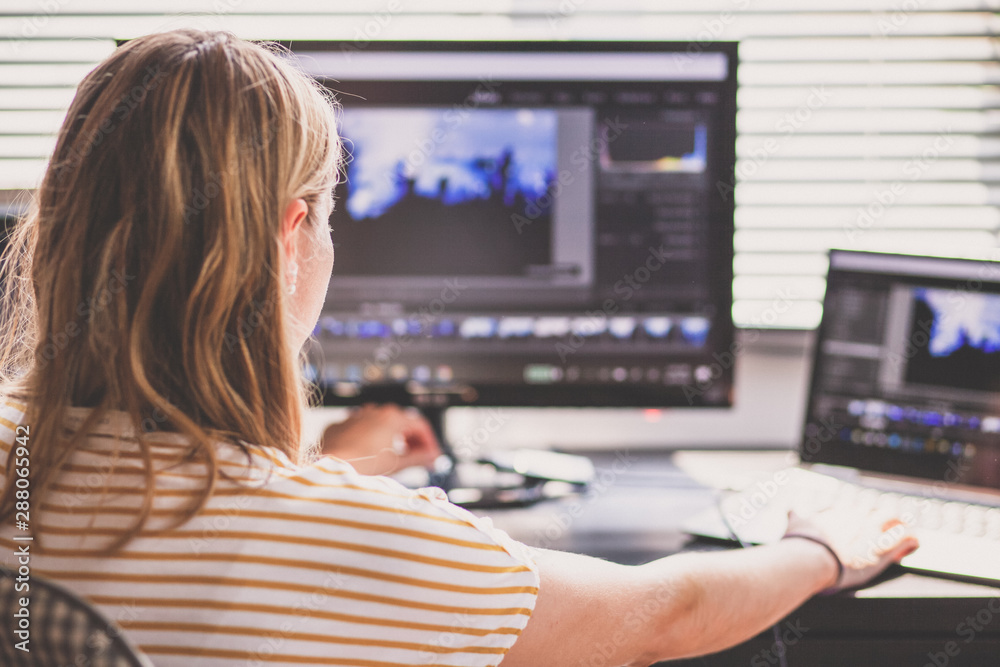 woman working in a home office - social media influence, blogger, vlogger, freedom woman working in a home office - social media influence, blogger, vlogger, freedom