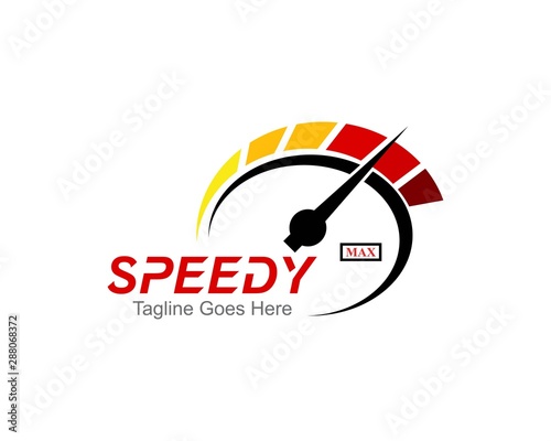 Speed Meter Logo Symbol Template Design Vector, Emblem, Design Concept, Creative Symbol, Icon