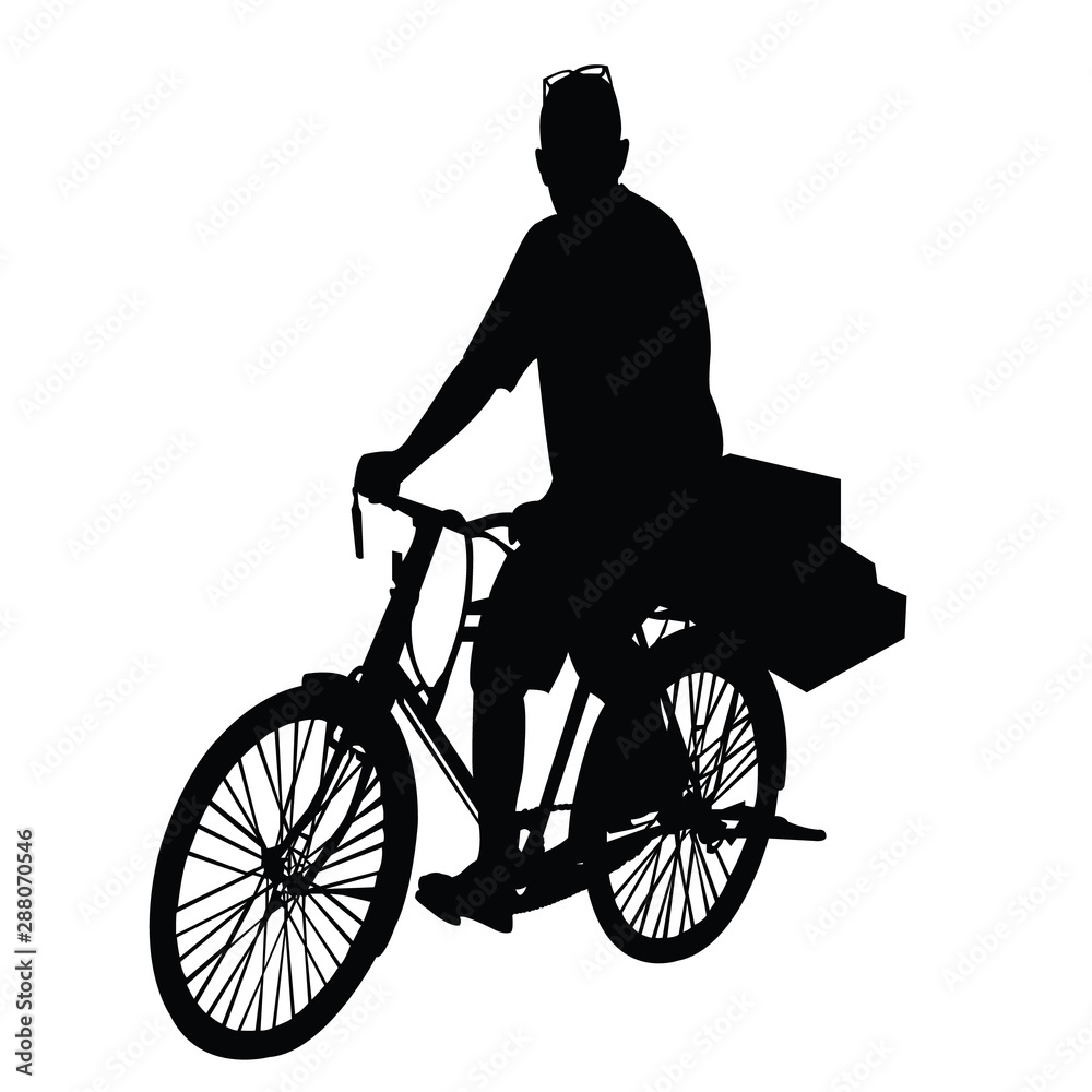 a man on bcycle, silhouette vector a man on bcycle, silhouette vector