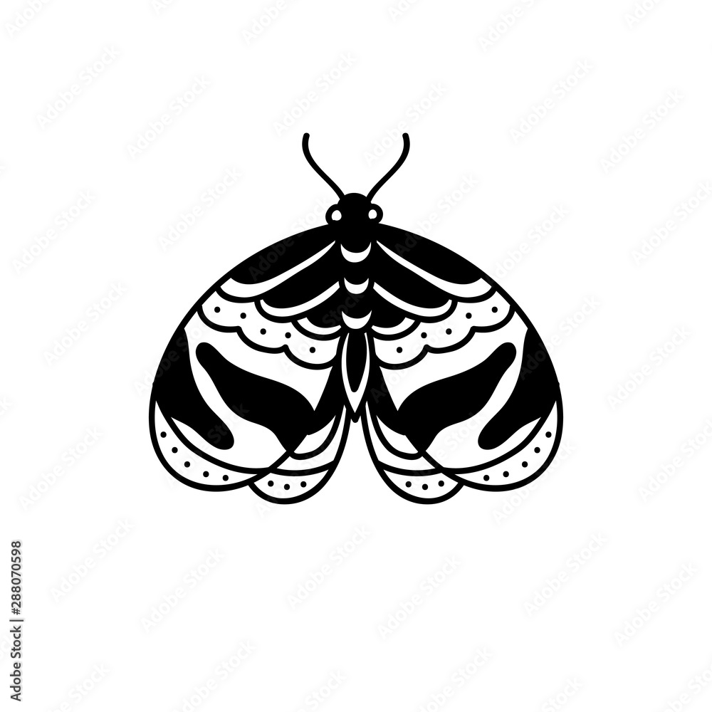 night moth doodle icon, traditional vector illustration night moth doodle icon, traditional vector illustration